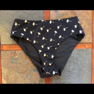Fused Hawaii black with gold palm trees high rise size S